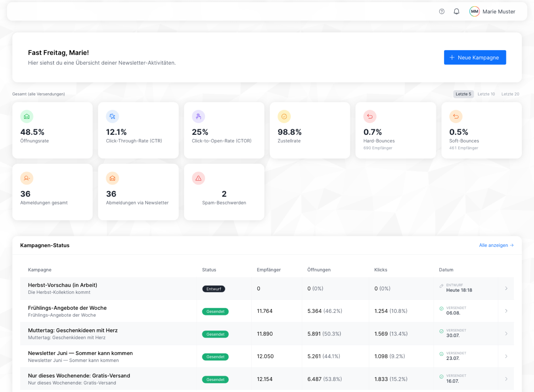 rocketEM Dashboard